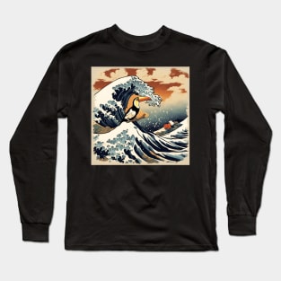 Toucan in the Great Wave Bird Watching Ornithology Bird Feeder Birding Dad Long Sleeve T-Shirt